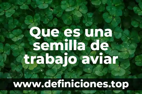 Que es una semilla de trabajo aviar