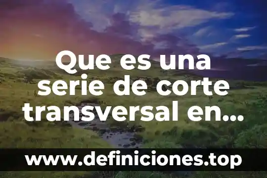 Qué es un diseño no experimental de corte transversal 7 Que es una serie de corte transversal en economía