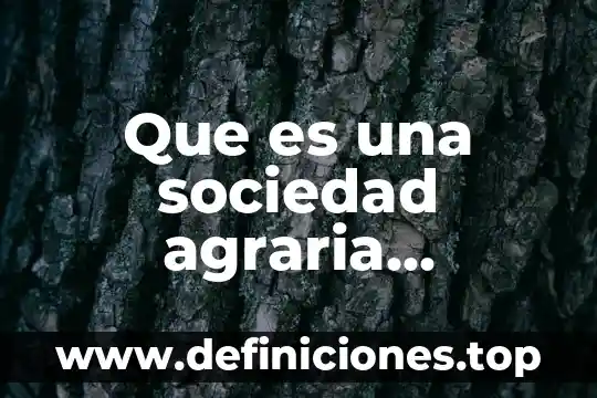 Que es una sociedad agraria constitucion
