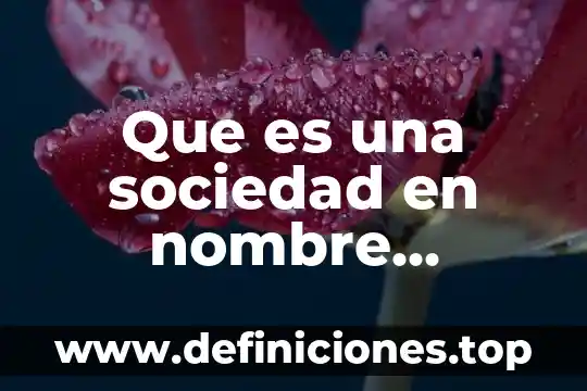 Que es una sociedad en nombre olectivo