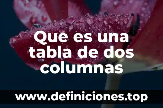 Que es un estudio perfil prostatico 4 Que es una tabla de dos columnas