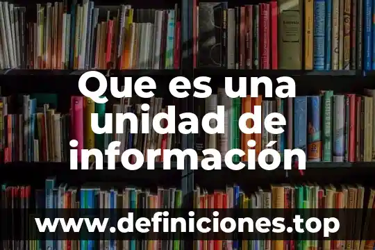 Qué es una unidad de carga eléctrica 3 Que es una unidad de información