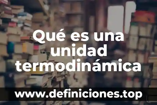 Qué es una unidad termodinámica