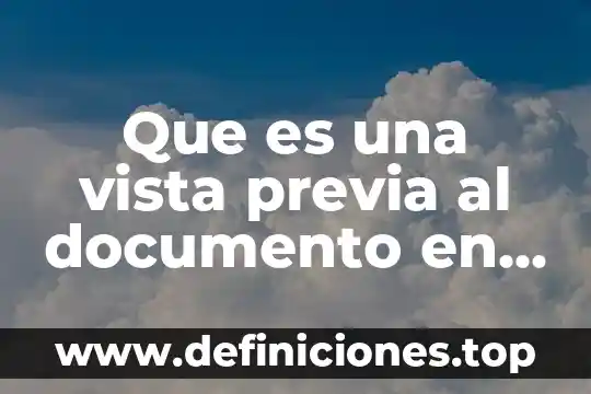 Que es una vista previa al documento en word