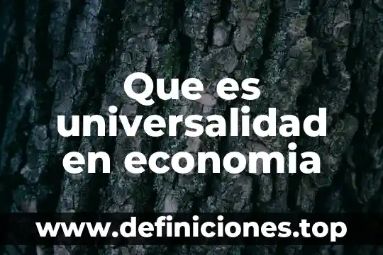 Que es universalidad en economia