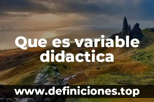 Que es variable didactica
