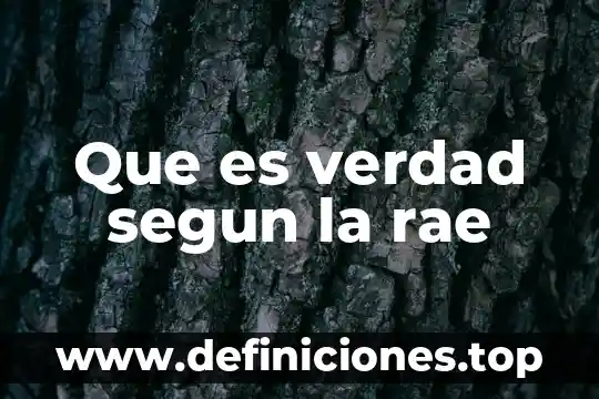 Que es verdad segun la rae
