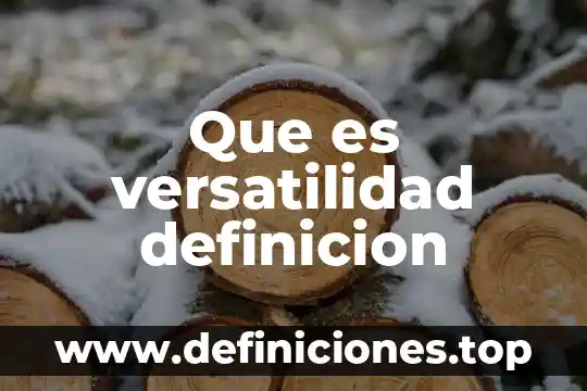 Que es versatilidad definicion