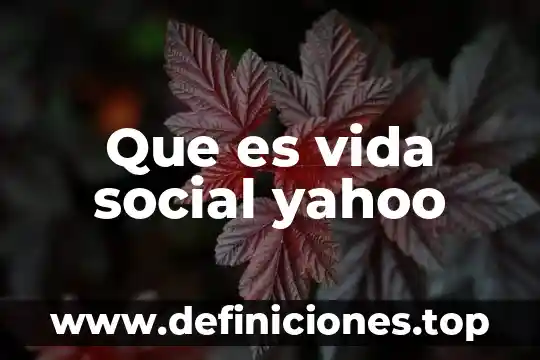Que es vida social yahoo