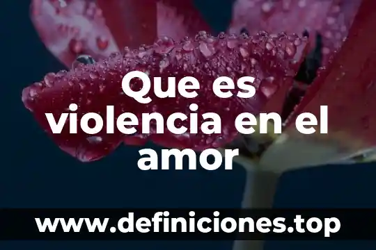 Que es violencia en el amor