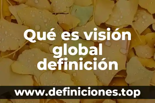 Que es el calentamiento global y para que sirve 3 Qué es visión global definición