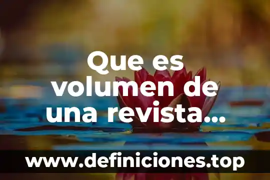 Que es volumen de una revista ejemplos