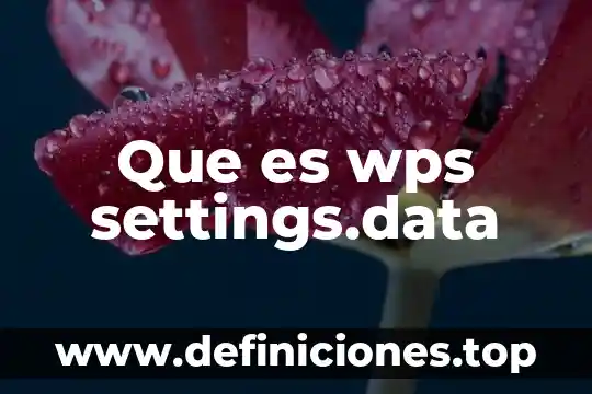 Que es wps settings.data