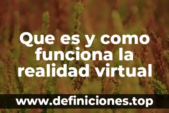 Que es y como funciona la realidad virtual