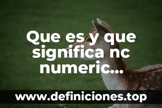 Que es y que significa nc numeric control machine