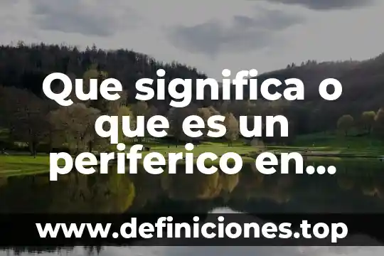 Que significa o que es un periferico en informatica