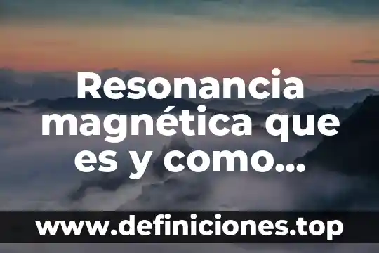 Que es una resistencia y una unidad magnética 7 Resonancia magnética que es y como funciona