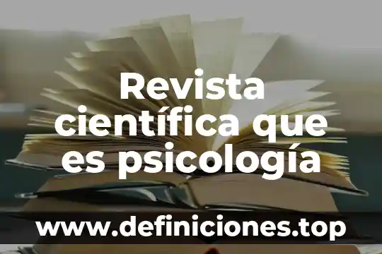 Revista científica que es psicología