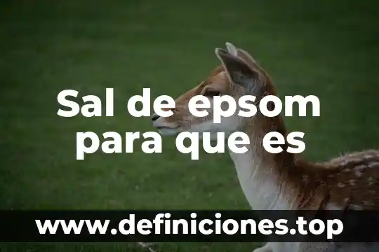 Sal de epsom para que es
