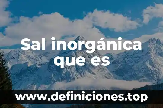 ¿Qué es la química orgánica química inorgánica? 6 Sal inorgánica que es