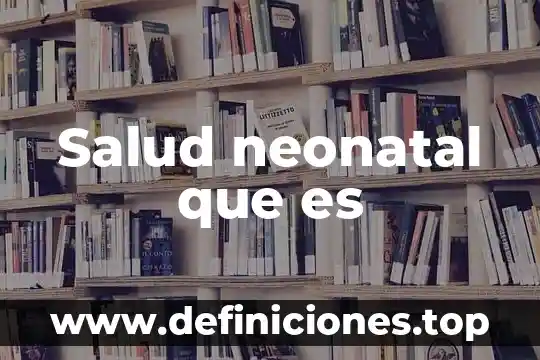 Salud neonatal que es