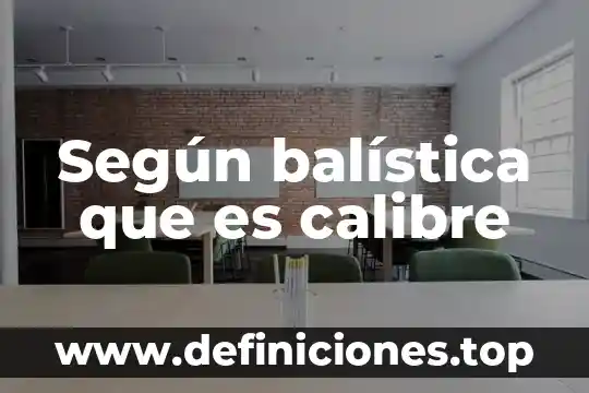 Según balística que es calibre
