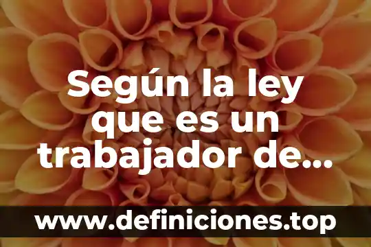 Según la ley que es un trabajador de confianza