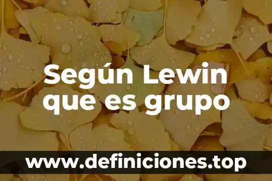 Que es el re liso segun teresaaudesirk 7 Según Lewin que es grupo
