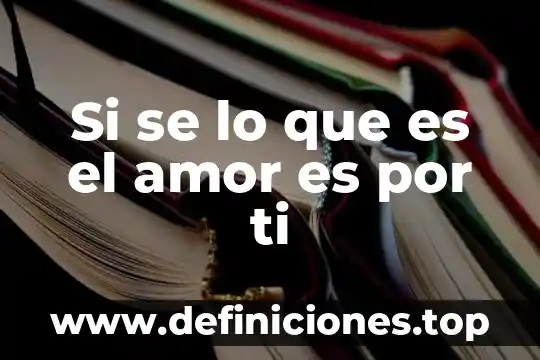 Para ti que es el sentido de la vida 5 Si se lo que es el amor es por ti