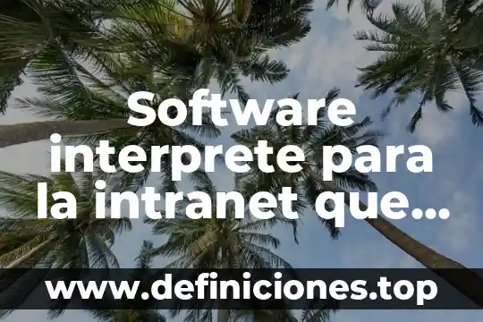 Software interprete para la intranet que es