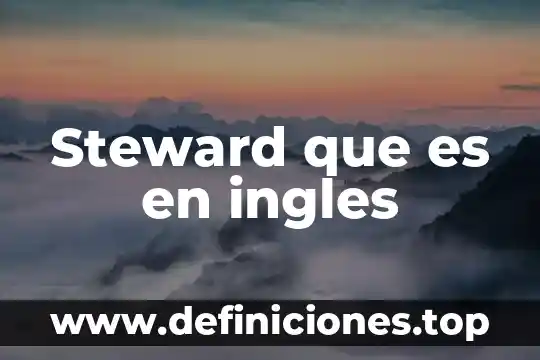 Steward que es en ingles