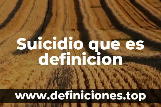 Qué es el marco para la inversión definición 3 Suicidio que es definicion
