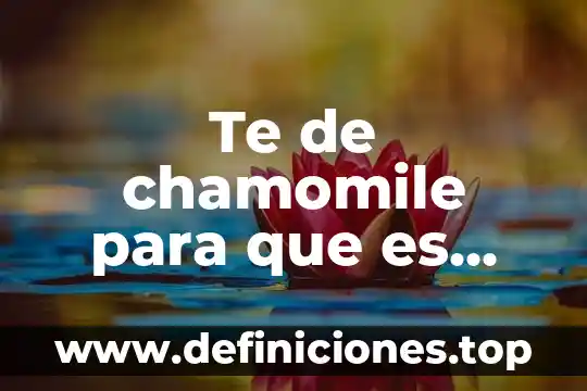 Te de chamomile para que es bueno