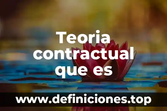 Teoria contractual que es