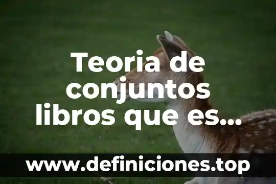 Que es la teoria clasica resumen 6 Teoria de conjuntos libros que es definicion
