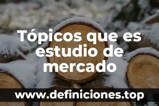 Qué es tópicos generales de contabilidad 6 Tópicos que es estudio de mercado