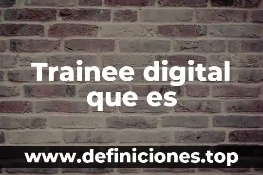 Trainee digital que es
