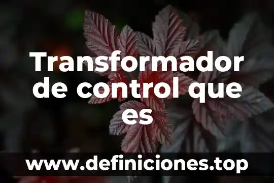 Transformador de control que es