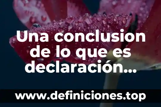 Una conclusion de lo que es declaración general de inconstitucionalidad