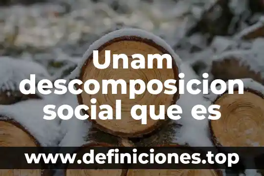 Que es la descomposicion de materia organica 6 Unam descomposicion social que es