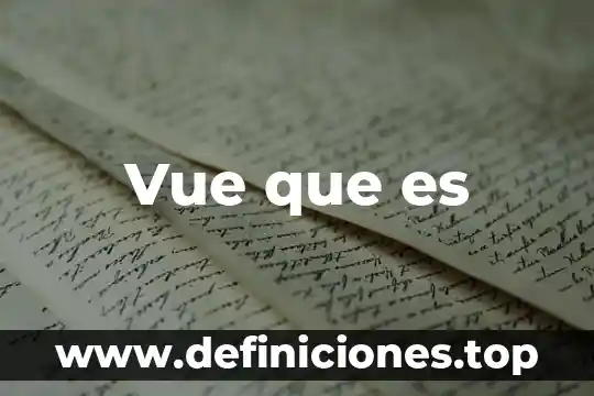 Vue que es