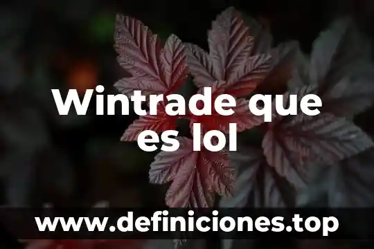 Wintrade que es lol
