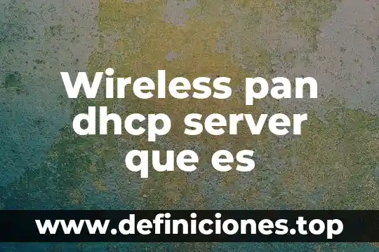 Wireless security que es 3 Wireless pan dhcp server que es