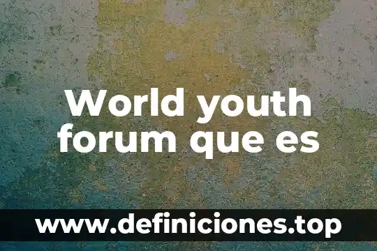 World que es vol 7 World youth forum que es