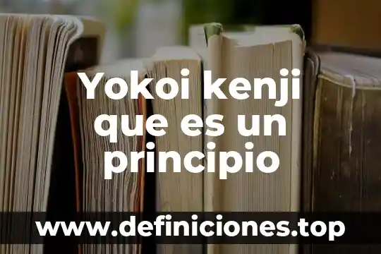 Yokoi kenji que es un principio